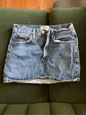 Agolde Blue Denim Mini Skirt